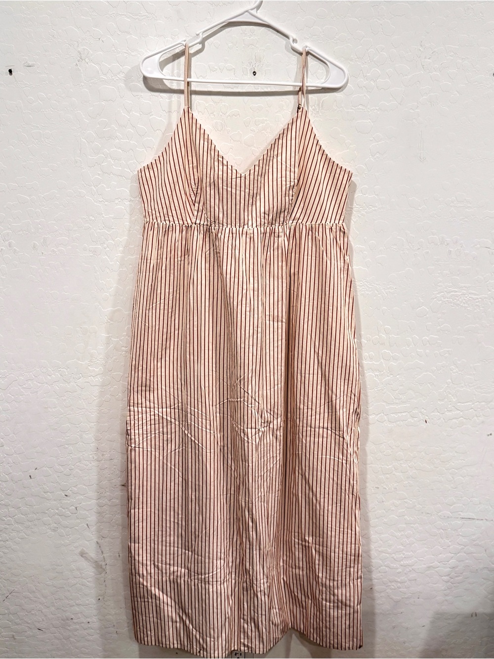 NWT Quince Organic Cotton Stripes Sleeveless Maxi Dress Womens XL Summer
